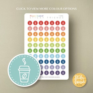 tasse à café | Feuille d'autocollants Bujo Sticker Bullet Journal Sticker agenda Sticker icône Agenda quotidien Agenda hebdomadaire Agenda mensuel Sticker