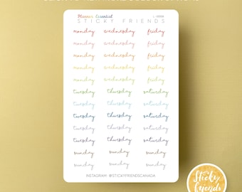 WEEKDAYS Header Stickers: Planner Journaling Stickers