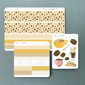 Coffee | Planner Sticker Set Washi Tapes Functional Stickers Labels Theme Set Stickers for Journals DIY Planner Decorations