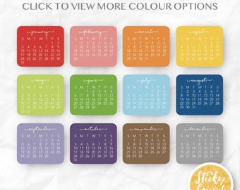 Mini-Kalender-Sticker-Set 2027 – 12-Monats-Pack