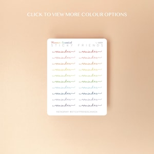 RAPPEL | Stickers en-tête Agenda Stickers indispensables Stickers fonctionnels Stickers Bujo pour journalisation