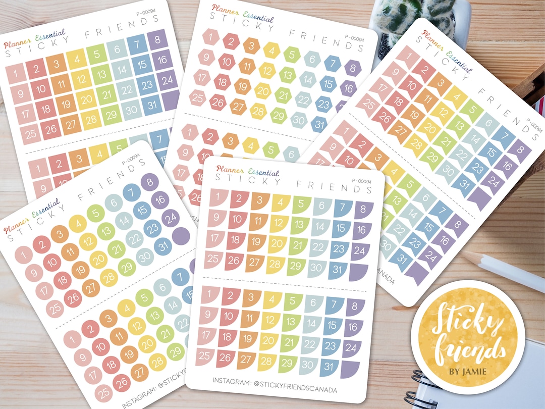Calendar | Monthly Calendar Sticker Yearly Calendar Sticker Weekly ...