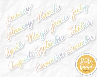 Month Heading Stickers