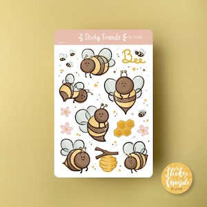 Bijen stickervel honingbij sticker bezige bij sticker schattig stickervel insect sticker bijenkorf sticker natuur hommel sticker wesp sticker