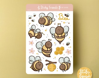 Bees Sticker Sheet Honey Bee Sticker Busy Bee Sticker Cute Sticker Sheet Insect Sticker Hive Sticker Nature Bumblebee Sticker Wasp Sticker