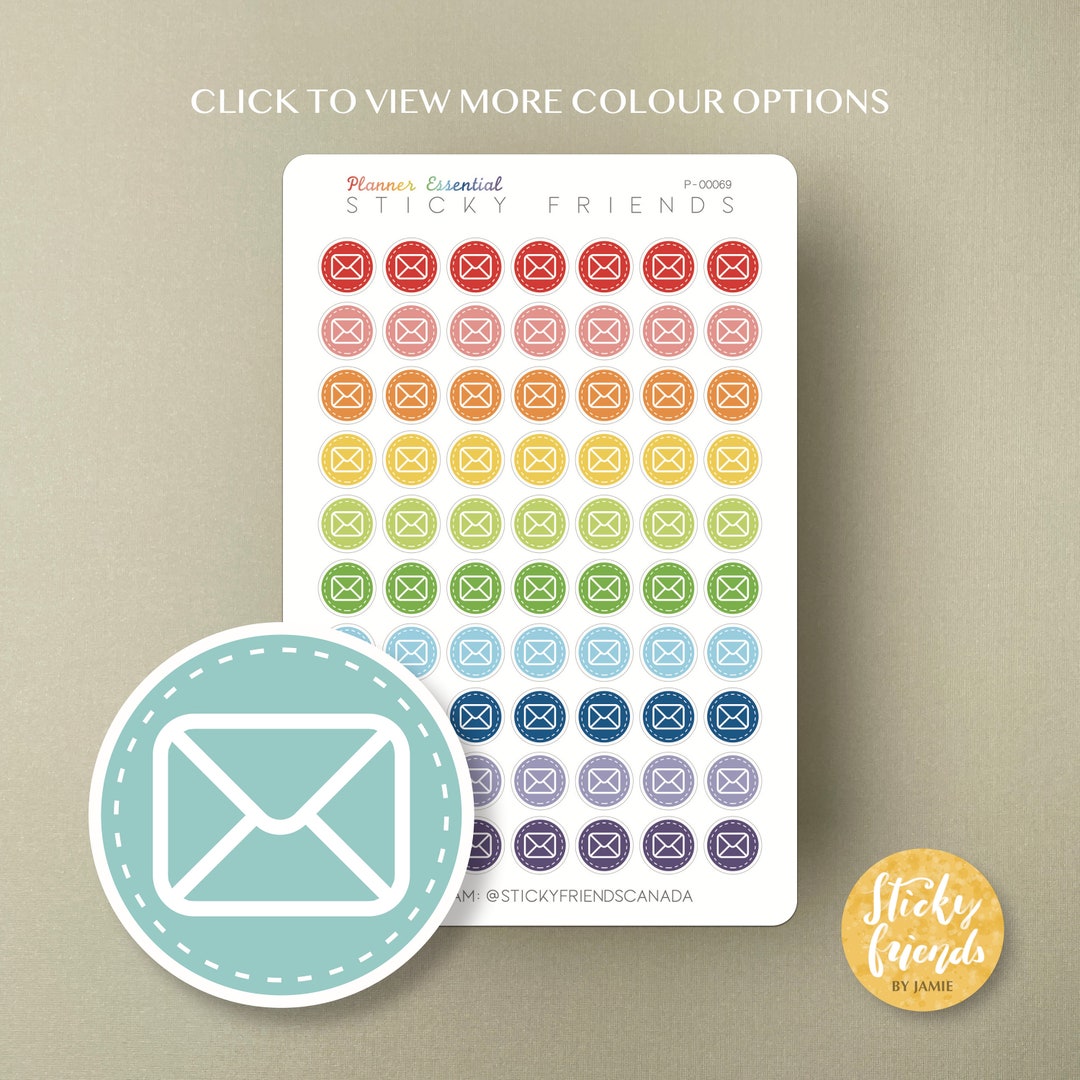 Mail Post Sticker Mail | Letter Card Post Parcel Package Post Office Planner Icon ...