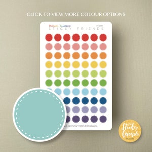 autocollant à pois | Feuille d'autocollants ronds unis Bujo, autocollants pour journal intime, autocollants pour agenda, icônes, tous les jours, toutes les semaines, tous les mois