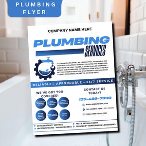 Bearbeitbarer Klempner-Flyer, Klempner-Flyer, Klempner-Service-Flyer, Klempner-Business-Flyer, Klempner-Werbung