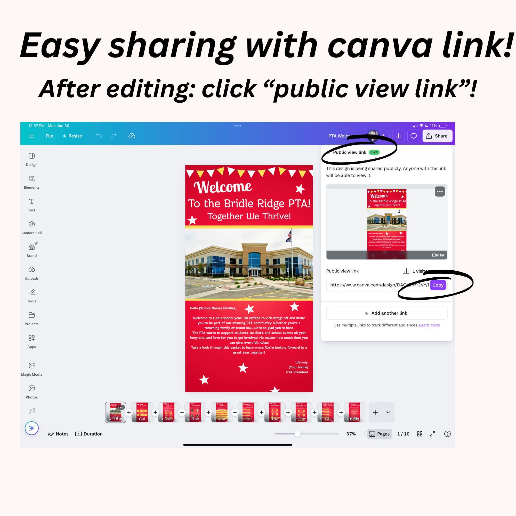 Interactive PTA Welcome Guide Template | Mobile Parent Teacher ...