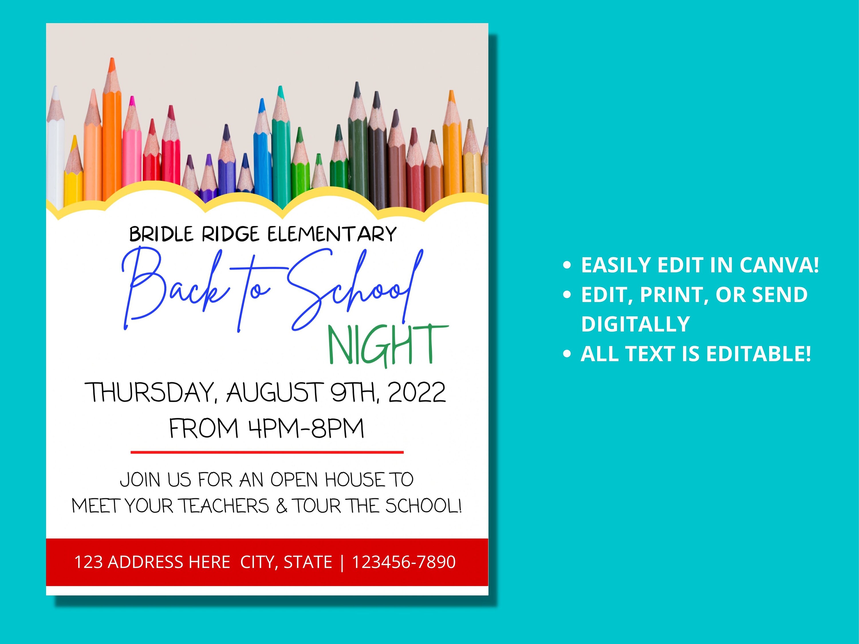 Back to School Flyer, Editable Flyer, Back to School Night, Meet the ...