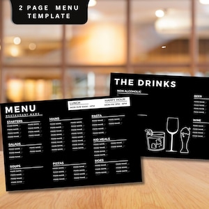 Restaurant Menu Template, Menu Template, Business Menu, Food Menu Template, Canva Template, Business Template