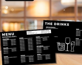 Restaurant Menu Template, Menu Template, Business Menu, Food Menu Template, Canva Template, Business Template