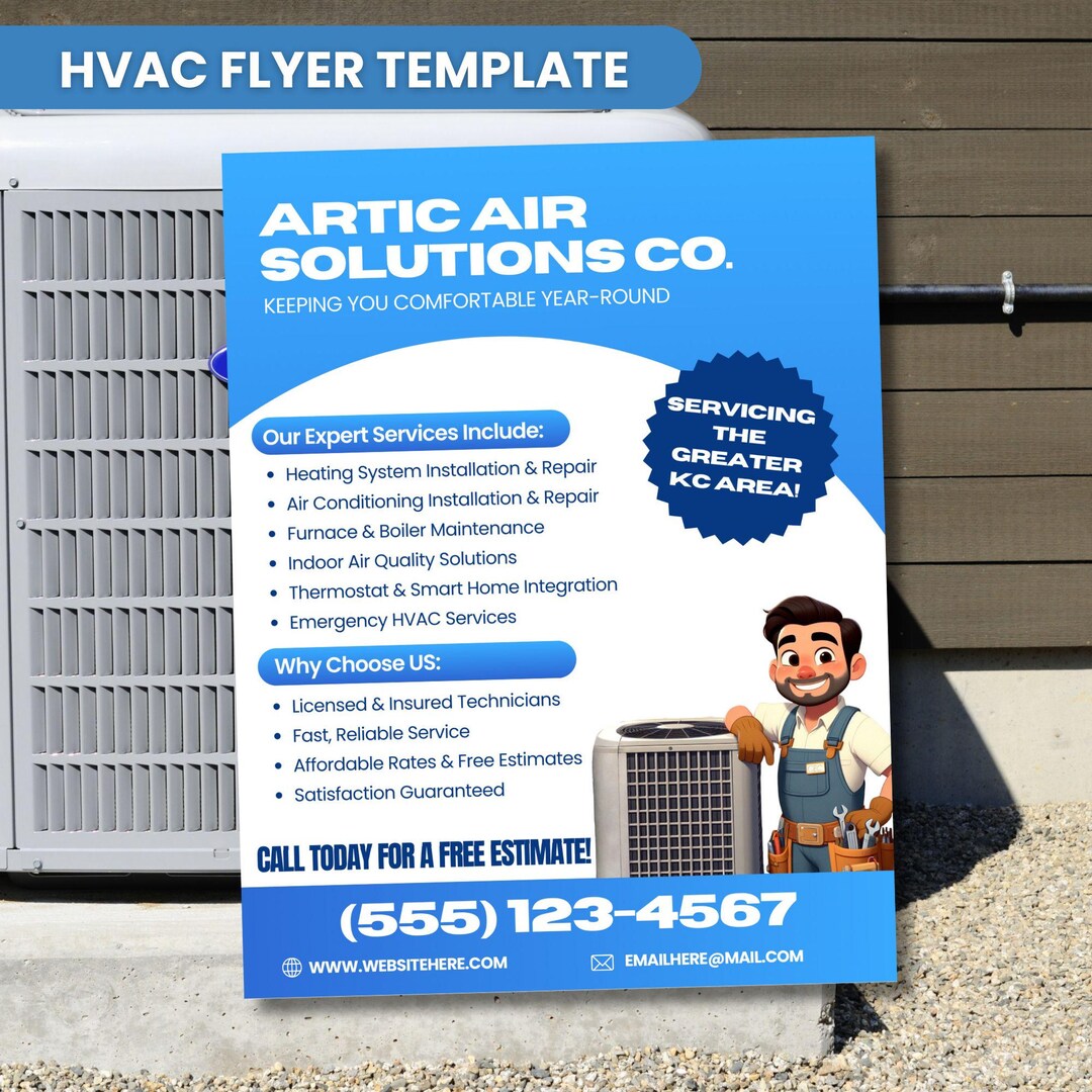 Air Conditioning Business Flyer, AC & Heating Flyer Template, AC Flyer ...