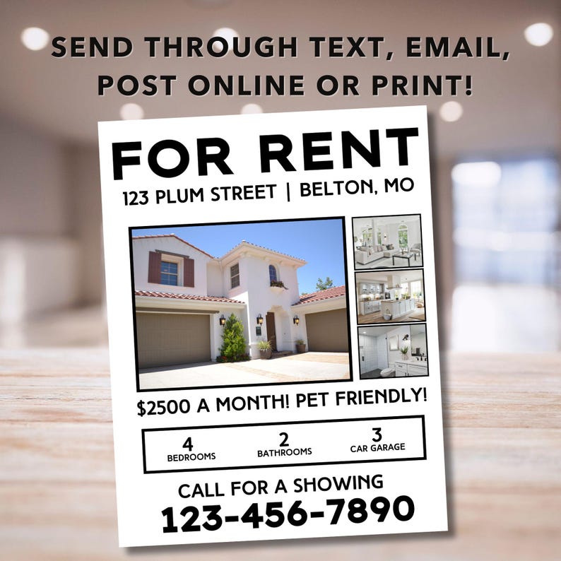 House for Rent Flyer, for Rent Flyer, House for Rent Advertisement ...