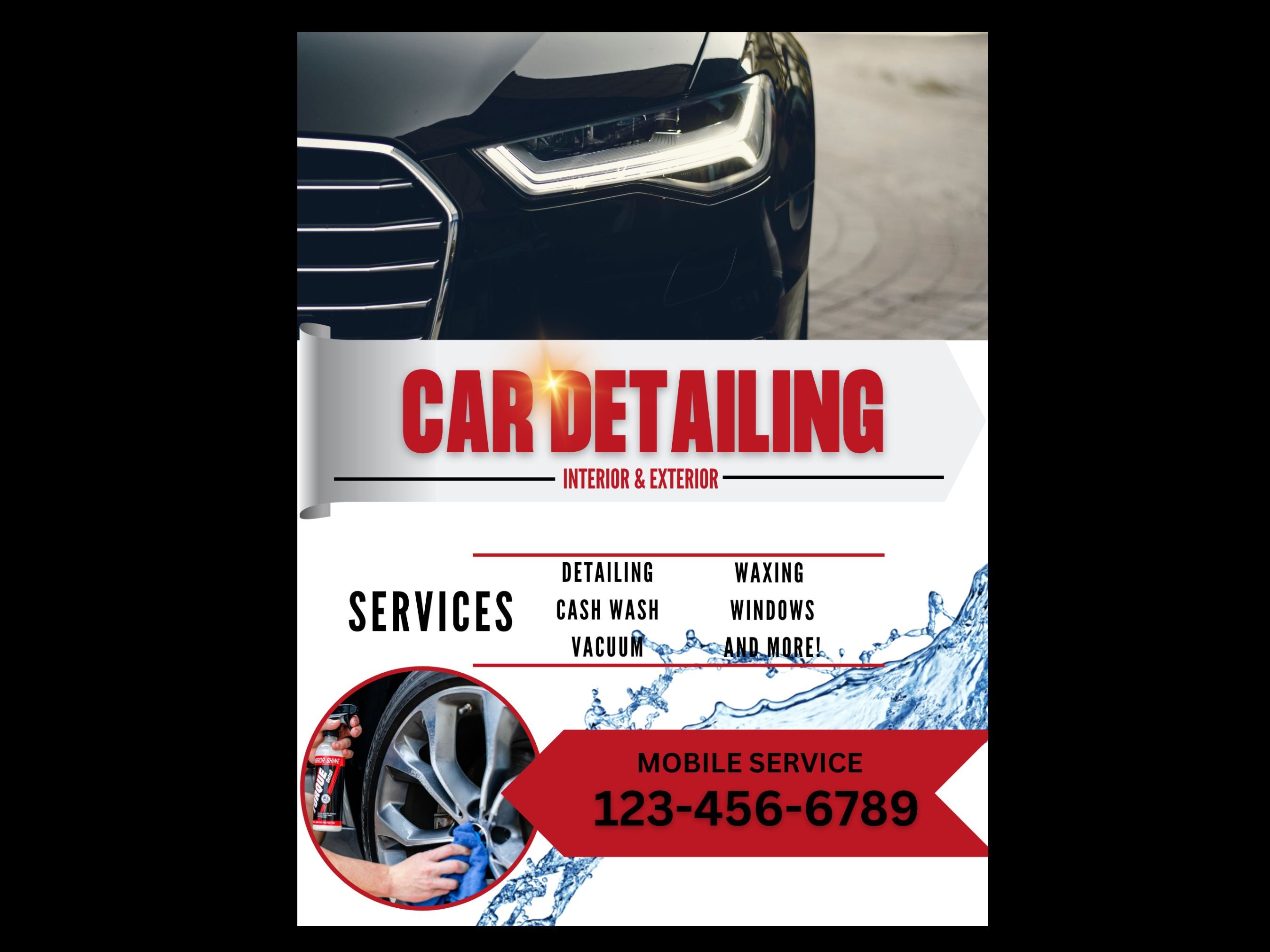 Editable Car Detailing Flyer, Car Wash Flyer, Car Service Flyer, Car ...