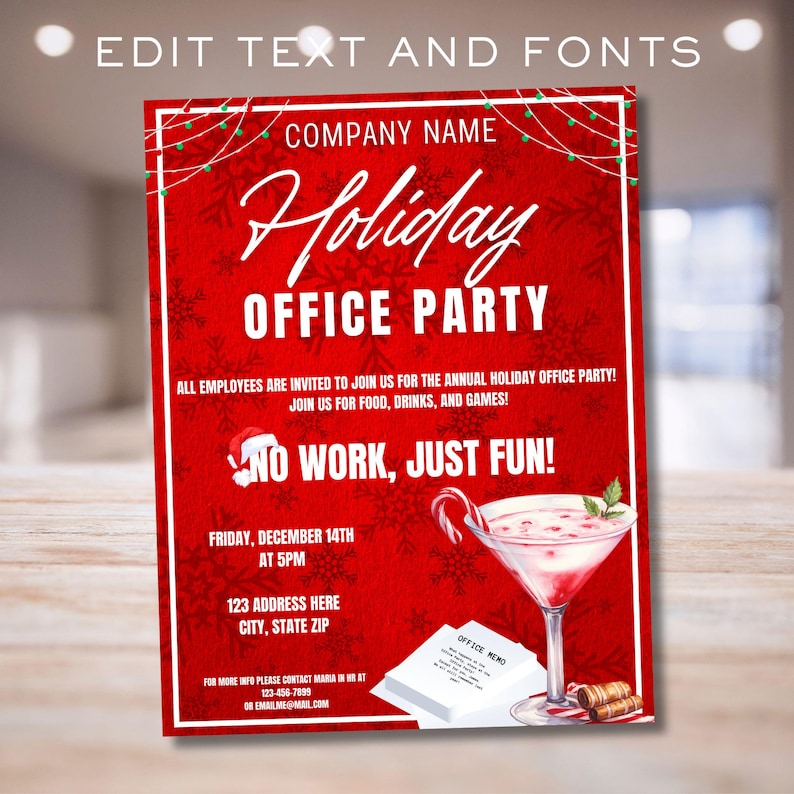 Work Office Party, Office Holiday Party Invite, Office Party Flyer ...