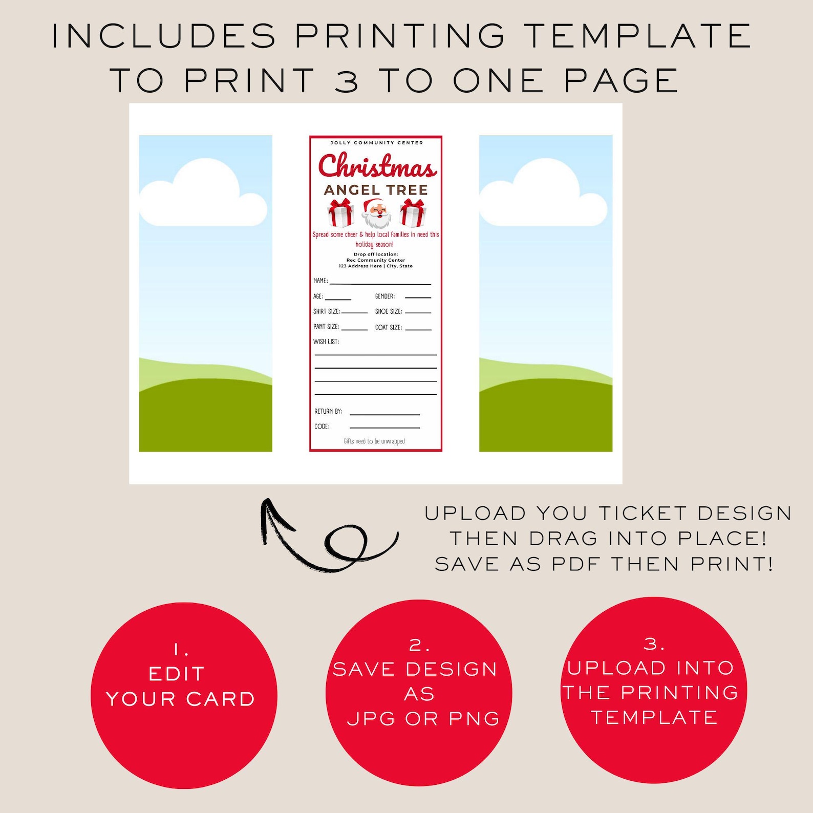 Christmas Angel Tree Tag Template, Giving Tree Tags, Christmas Tag ...