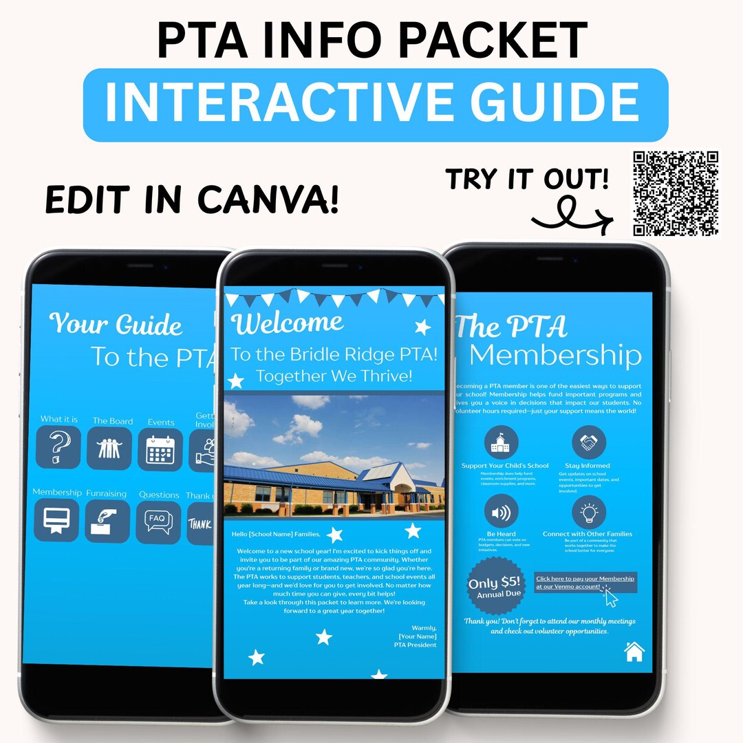 Interactive PTA Welcome Guide Template | Mobile Parent Teacher ...
