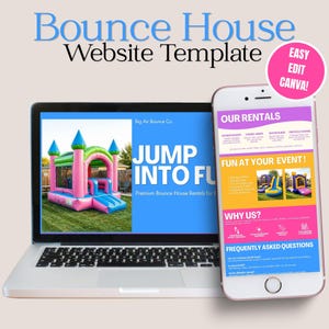 Bounce House Website Template | Editable Bounce House Rental Business Website | Party  Business Menu | Canva Website