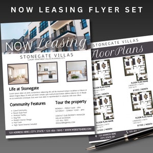 Apartment for Rent Flyer, Now Leasing Flyer, Home for rent Advertisement, Canva Flyer, Editable Flyer, Real Estate Flyer