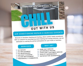 Dépliant commercial sur la climatisation, Modèle de brochure sur la climatisation et le chauffage, Flyer sur la climatisation, Entretien de la climatisation, Dépliant sur l'entretien de la maison