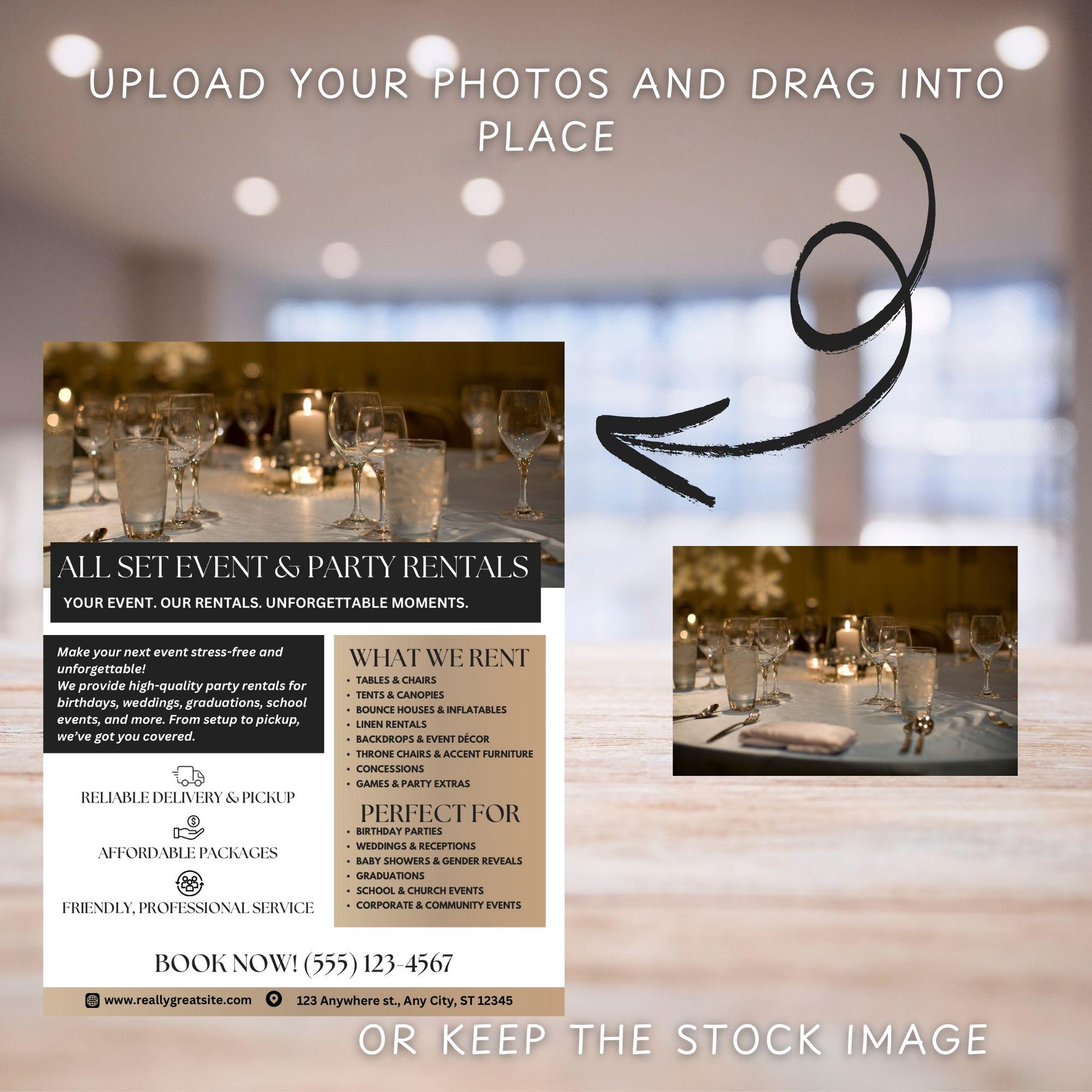 Party Rental Flyer, Venue Rental Flyer, Event Rentals Advertisement ...