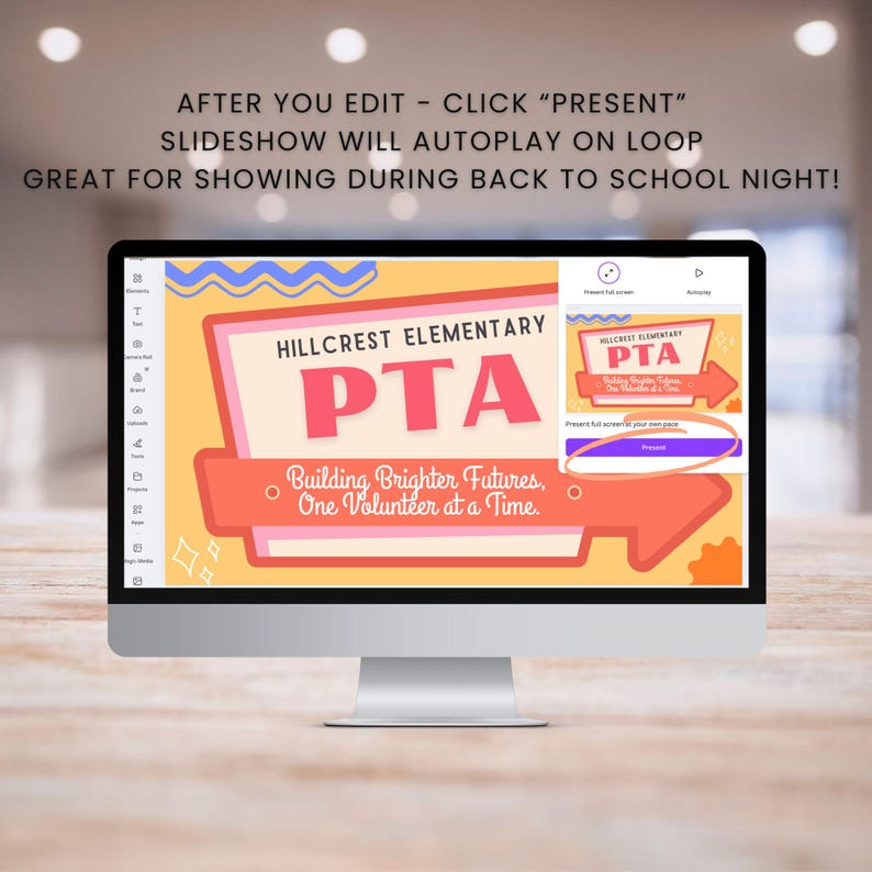 Pta Lettering PTA Welcome Presentation Template | Editable Parent Teacher Association ...