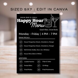 Happy Hour Menu Template, Happy Hour Price List, Happy Hour Template ...