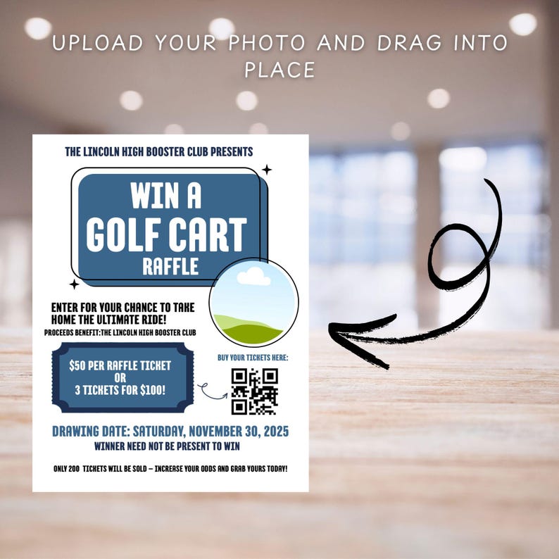 Cort Raffle Prize Raffle Fundraiser Flyer, Win a Golf Cart Raffle Event, Raffle ...