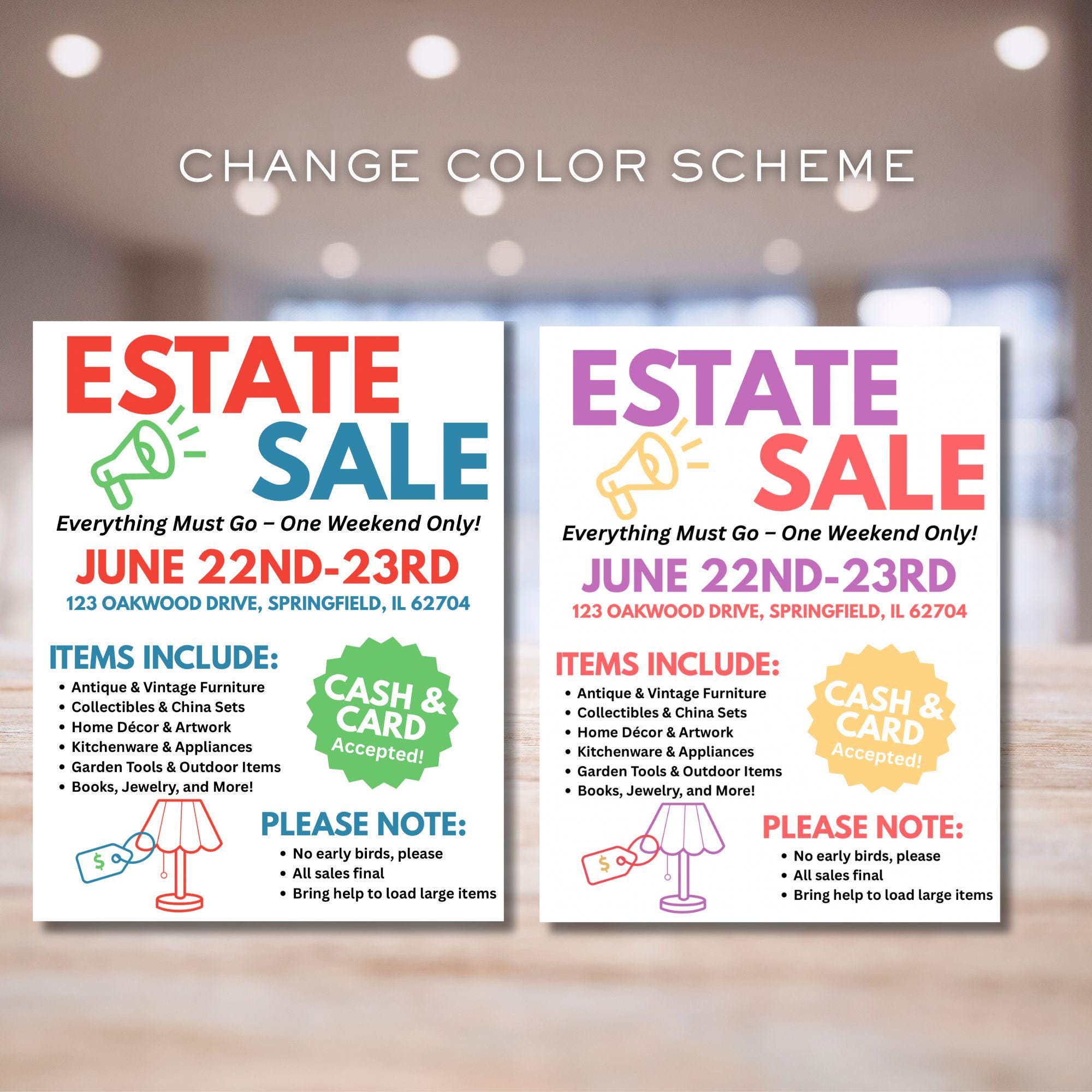 Estate Sale Flyer Flyer Template Yard Sale Flyer Estate Sale Sign