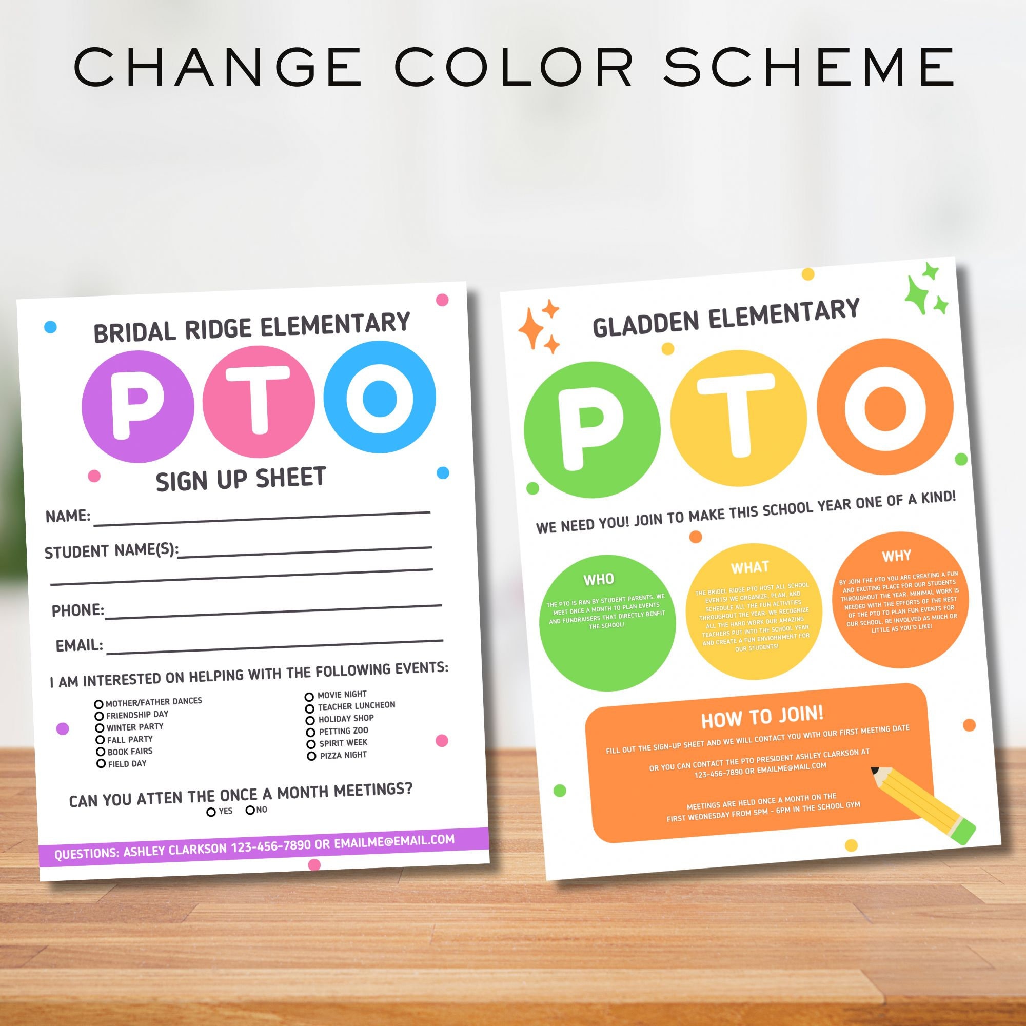 PTO School Flyer, PTO Sign up Sheet, PTA Flyer, Pta Sign up Flyer