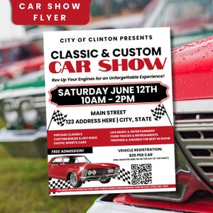 Car Show flyer, Classic Car Show Flyer, Flyer Template, Car Show Invitation, Car Show Advertisement