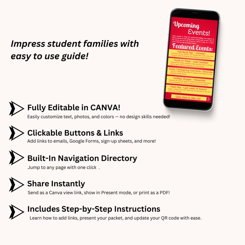 Interactive PTA Welcome Guide Template | Mobile Parent Teacher ...