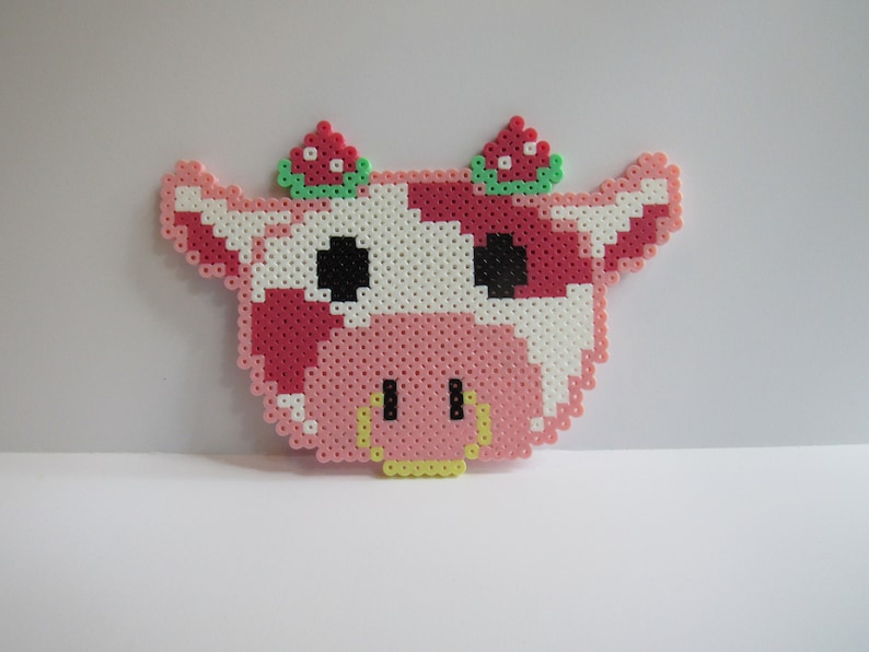 Strawberry Cow Perler Bead Etsy