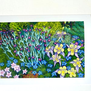 Frühlings Bordüre, A5 Grußkarte, nach einem Original Aquarell von Kirstie Trobe Fine Art. Innen leer.