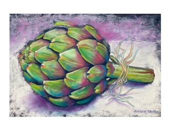 Artichoke, Fine Art Giclee Limited Edition Print from an Original Pastel Painting