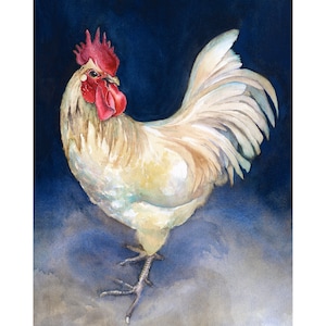 Chanticleer, Fine Art Giclee Limited Edition Print from an Original Watercolour Painting