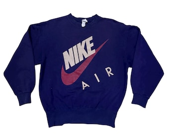 Vintage Nike Air Sweatshirt Big Logo Size M Grey Tag