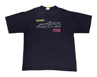 Vintage 1996 Ferrari Spa Formula 1 Big Logo Sun Faded T Shirt Size L