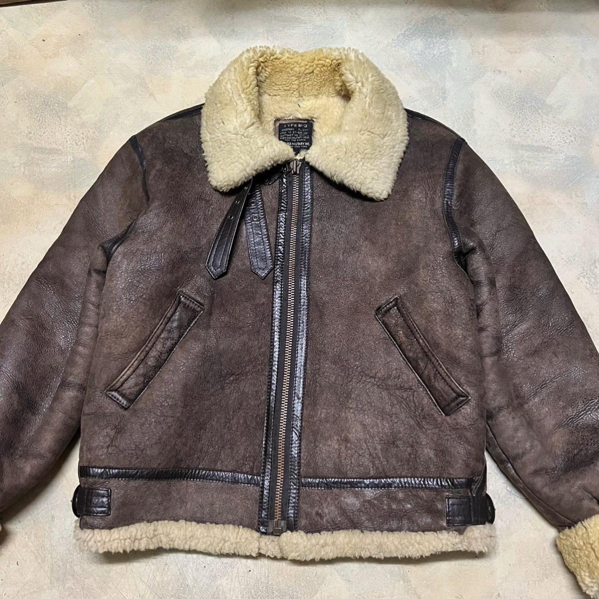 Vintage Type B-3 Sherpa Leather Jacket Military Army Style
