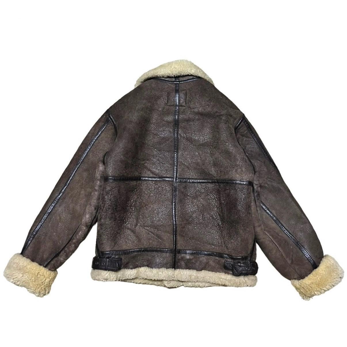 Vintage Type B-3 Sherpa Leather Jacket Military Army Style