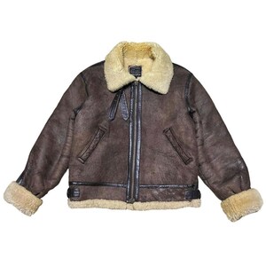 Vintage Type B-3 Sherpa Leather Jacket Military Army Style