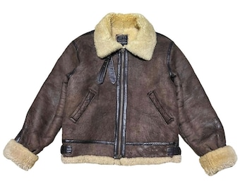 【vintage】Type B-3 80s USA 80s Vintage Schott Type B-3 Flight Mouton Leather Jacket - Etsy