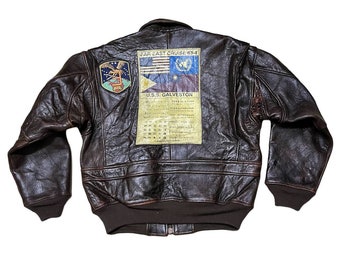 Vintage Avirex Leather Flight Jacket Type G-1 Top Gun Movie Vintage Avirex Leather Flight Jacket Type G-1 Top Gun Movie