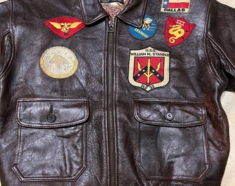 Vintage Avirex Leather Flight Jacket Type G-1 Top Gun Movie Vintage Avirex Leather Flight Jacket Type G-1 Top Gun Movie