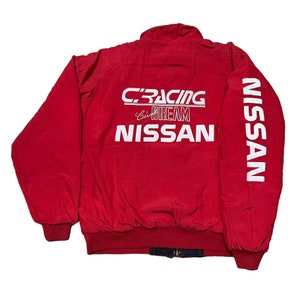 Vintage Nissan Racing Jacket Big Logo Bomber Jacket Reversible
