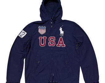 Medium Vintage 90s Polo Ralph Lauren Suicide Ski Patch Blue Down