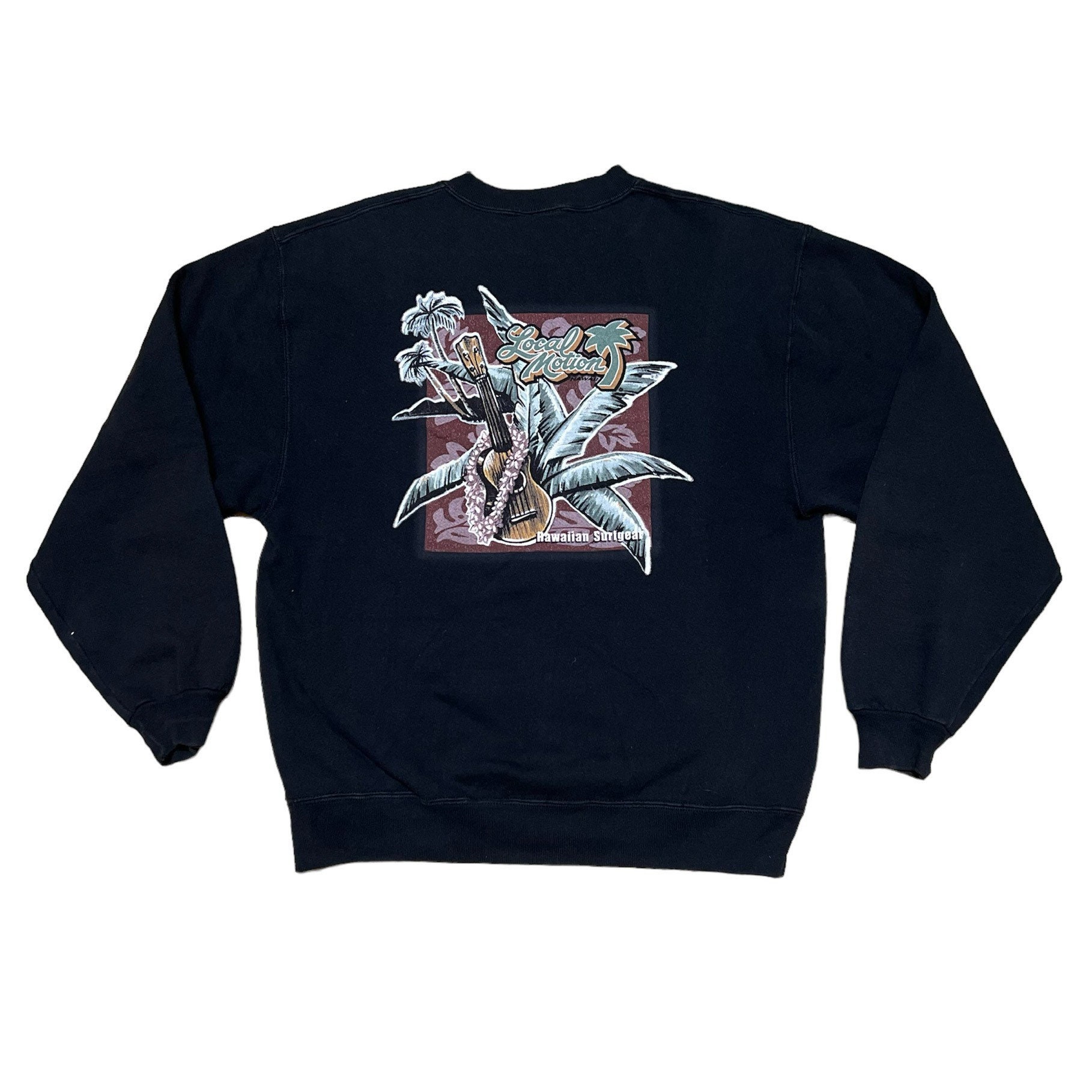 Vintage Lokale Bewegung Hawaii Surf Surfen Marke Big Logo Sweatshirt Jerzees Tag