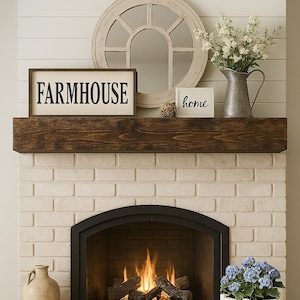 Handcrafted Fireplace Mantel, Distressed Wood Mantel, Wall Shelf, Floating Mantel, Beam, Mantle