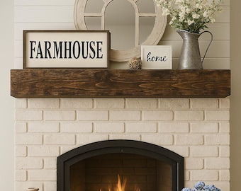 Handcrafted Fireplace Mantel, Distressed Wood Mantel, Wall Shelf, Floating Mantel, Beam, Mantle